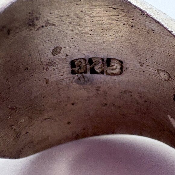 VTG Solid Sterling Silver 925 Etched Rough Textured Freeform Band Ring Size 7 - Picture 8 of 10